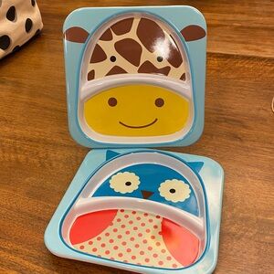 SKIP HOP Divided Kids Plate Owl and Giraffe l